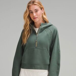 Green Lululemon Scuba Oversized 1/2 Zip Hoodie M/L